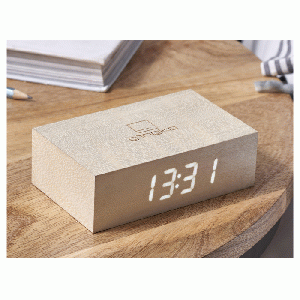 Gingko - Flip Click Clock White Maple