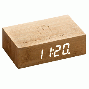 Gingko - Flip Click Clock Natural Bamboo