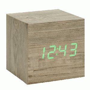 Gingko - Cube Click Clock Ash