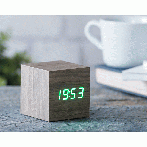 Gingko - Cube Click Clock Ash