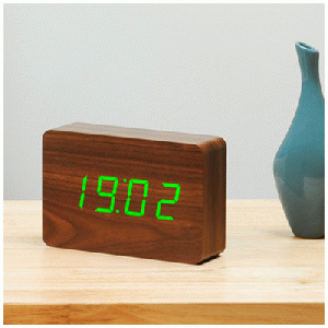 Gingko - Brick Click Clock Walnut