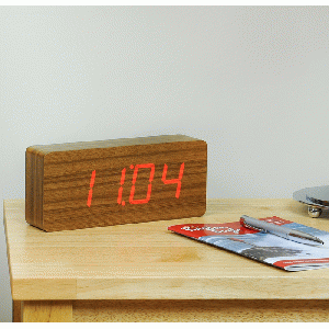 Gingko - Slab Click Clock Teak