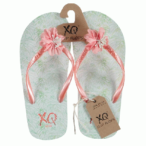 XQ Footwear - Flip Flops Teenslippers Girls met palmbladeren groen/roze - maat 29/30