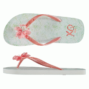 XQ Footwear - Flip Flops Teenslippers Girls met palmbladeren groen/roze - maat 29/30