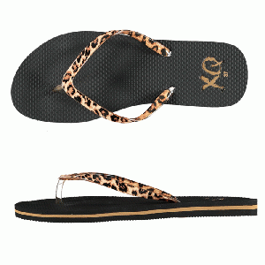 XQ Footwear - Flip Flops Teenslippers Dames leopard zwart - maat 37