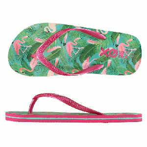 XQ Footwear - Flip Flops Teenslippers Girls flamingo groen/roze - maat 29/30