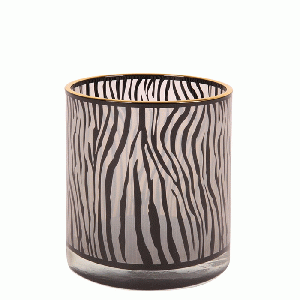 Theelichthouder Zebra Black & White 8 cm