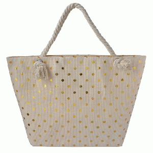 Strandtas Stippen beige