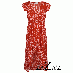 Zaza'z - Zomerjurk met bloemen rood - maat M/L