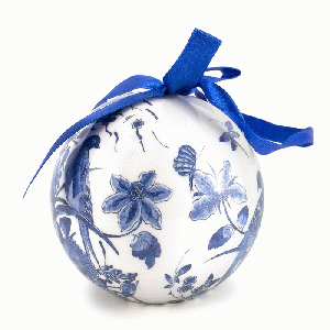 Kerstbal Delfts Blauw in cadeaudoosje