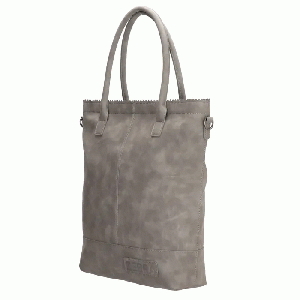 Zebra Natural Shopper met rits Middengrijs Suedine