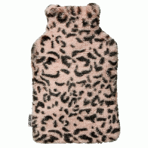 Warmwaterkruik met slaapmasker Leopard roze