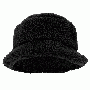 Bucket hat teddy zwart