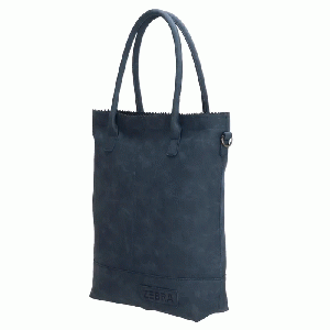 Zebra Natural Shopper met rits Jeans Blauw Suedine