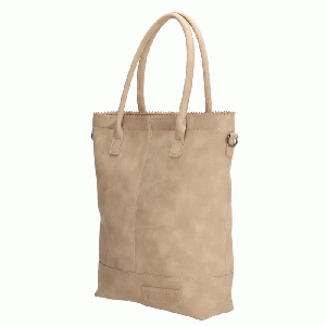 Zebra Natural Shopper met rits Zand Suedine