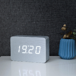 Gingko - Brick Click Clock Aluminium