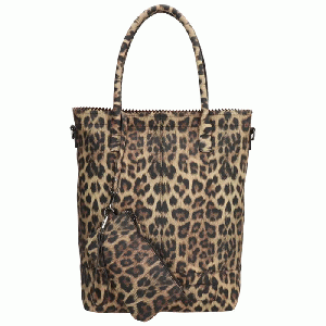 Zebra Trends - Zebra Natural Shopper met rits Leopard Suedine