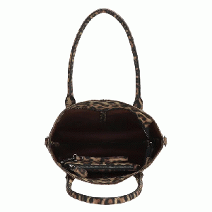 Zebra Natural Shopper met rits Leopard Suedine