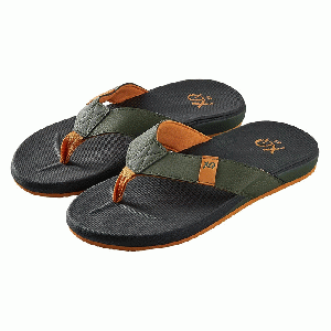 XQ Footwear - Flip Flops Teenslippers Heren met kussenzool black/green- maat 41