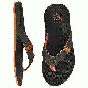 XQ Footwear - Flip Flops Teenslippers Heren met kussenzool black/green- maat 43