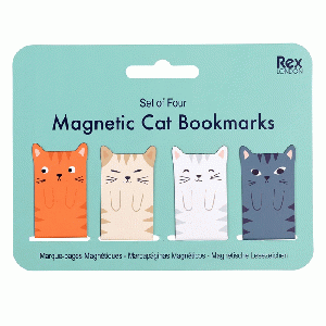 Rex London - Magnetische boekenleggers Cat (4 stuks)