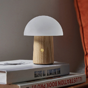 Mini Alice Mushroom Lamp White Ash