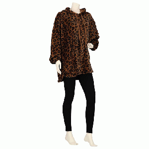 Huggle Hoodie dames Panter bruin - one size