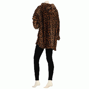 Huggle Hoodie dames Panter bruin - one size