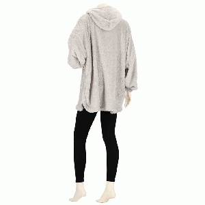 Huggle Hoodie dames Effen licht grijs - one size