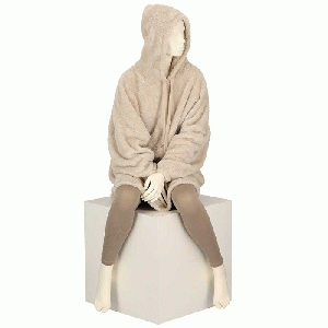 Huggle Hoodie dames Effen beige - one size