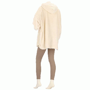 Huggle Hoodie dames Effen licht beige - one size