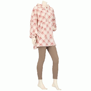 Huggle Hoodie dames Ruit roze - one size