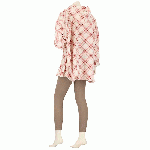 Huggle Hoodie dames Ruit roze - one size