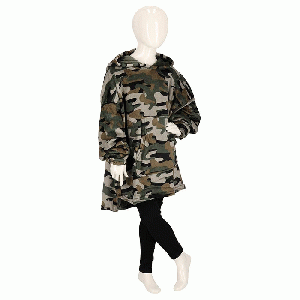 Huggle Hoodie Kids Camouflage groen - maat 128-158