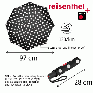 Umbrella Pocket Duomatic opvouwbare paraplu - White Dots