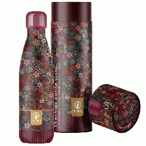 IZY Bottles - Pip Studio - Tutti i Fiori (red) drinkfles RVS 500 ml