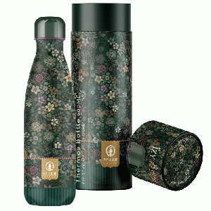 Pip Studio - Tutti i Fiori (green) drinkfles RVS 500 ml