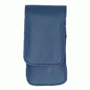 Erbe Lederen Manicure Etui met Drukknoopsluiting Blauw (3-delig)