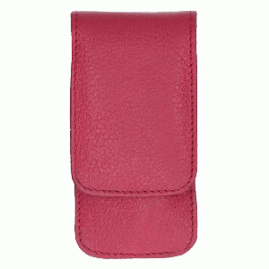 Erbe Lederen Manicure Etui met Drukknoopsluiting Fuchsia (3-delig)