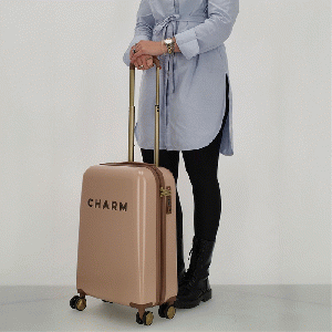 Charm London Travel Trolley Handbagage Koffer S - Roze