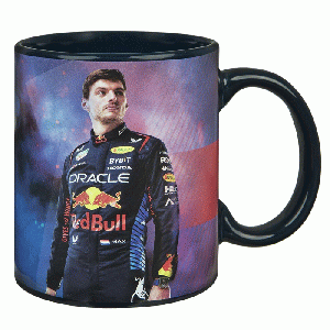 Max Verstappen mok in cadeaudoosje