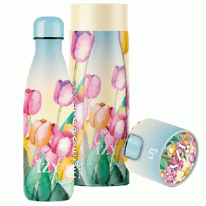 IZY Bottles - Tulpenveld drinkfles RVS 500 ml